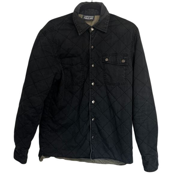 THE HUNDREDS Public Label Black Quilted Jacket in Size Medium 100% Cotton